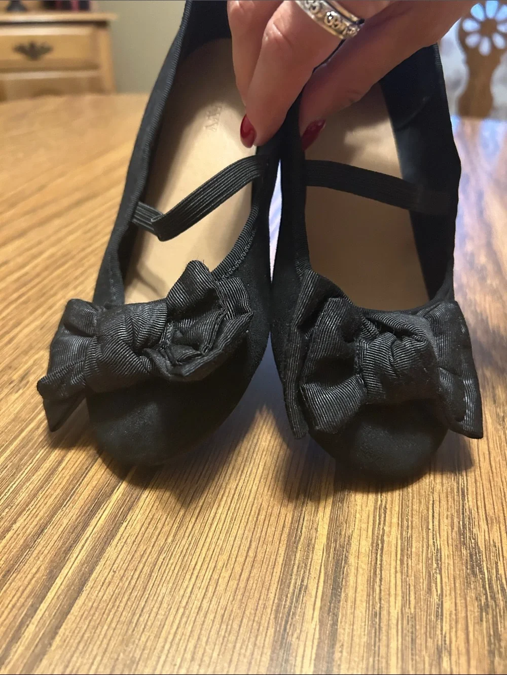 Old Navy Black Girls Bow-Front Ballet Flats